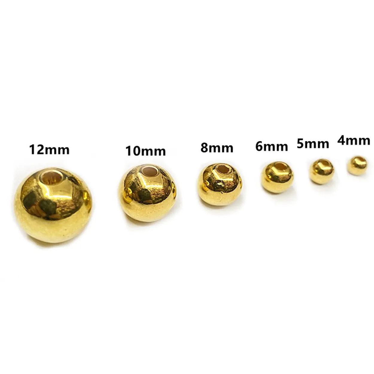 Round Gold Color Plated Acrylic Beads Lot 4mm 5mm 6mm 8mm 10mm 12mm DIY Jewelry Making