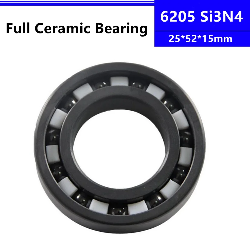 

Si3N4 ceramic bearing 6205 25*52*15mm silicon nitride full Ceramic deep groove ball bearings 25x52x15 mm