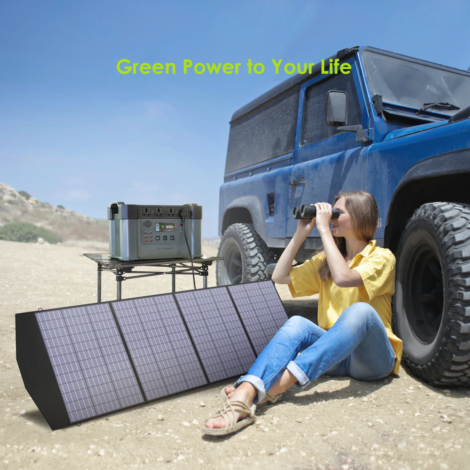 Clean Energy ALLPOWERS Foldable Solar Panel 400W Solar Cell Solar Charger with Solar Output for Powerstation RV Caravan Boat