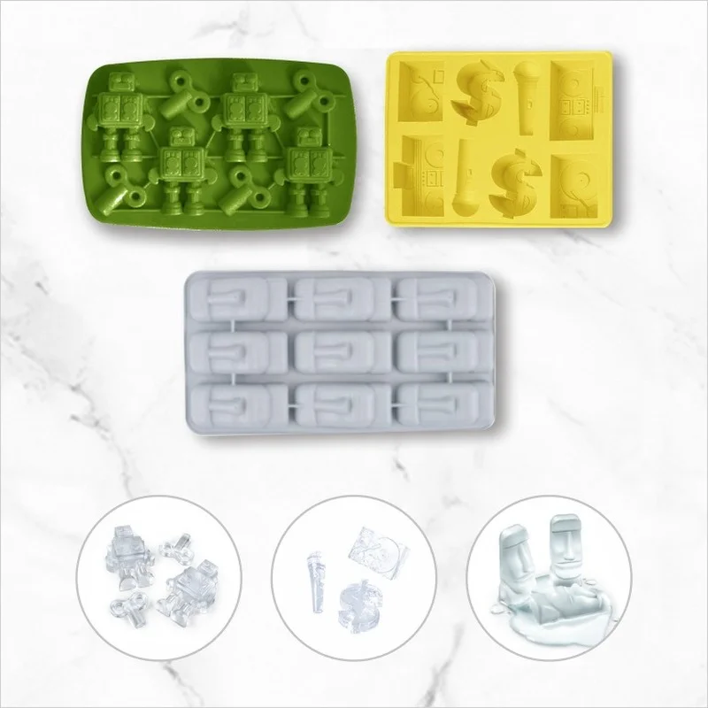 Robot Easter Stone Statue Hip-hop Style Ice Cube Mold Reusable DIY Homemade Ice Tray Essential for Relieving Heat In Summer New