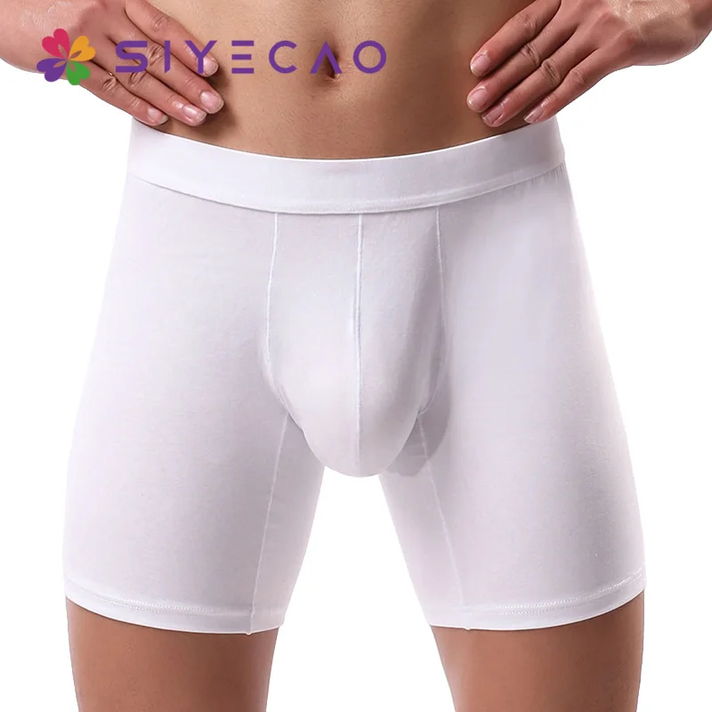 1 Pcs Long Boxers Men Boxer For Men Cotton Soft Breathable Mens Underwear Men Boxershorts Male U Convex Calzoncillo S M L XL