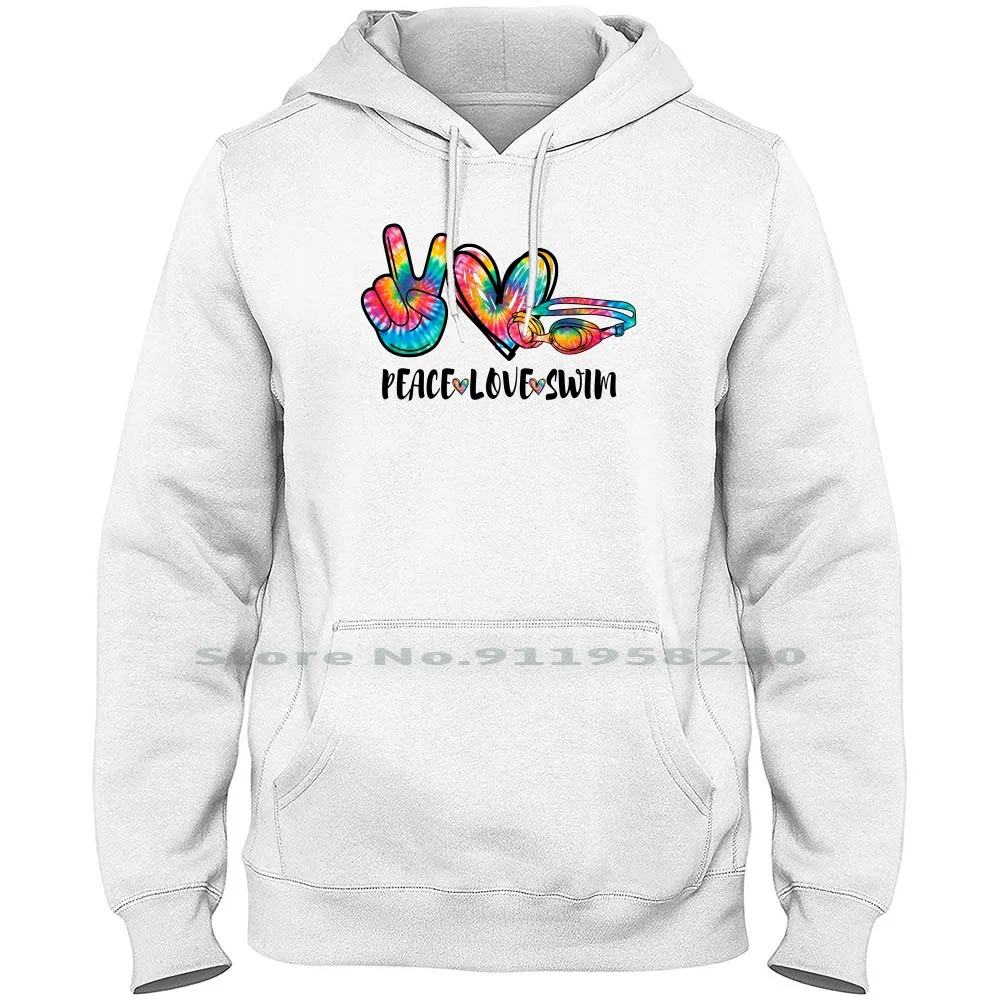 Peace Love Swim Men Women Hoodie Pullover Sweater 6XL Big Size Cotton Peace Black Swim Love Lack Ace Love