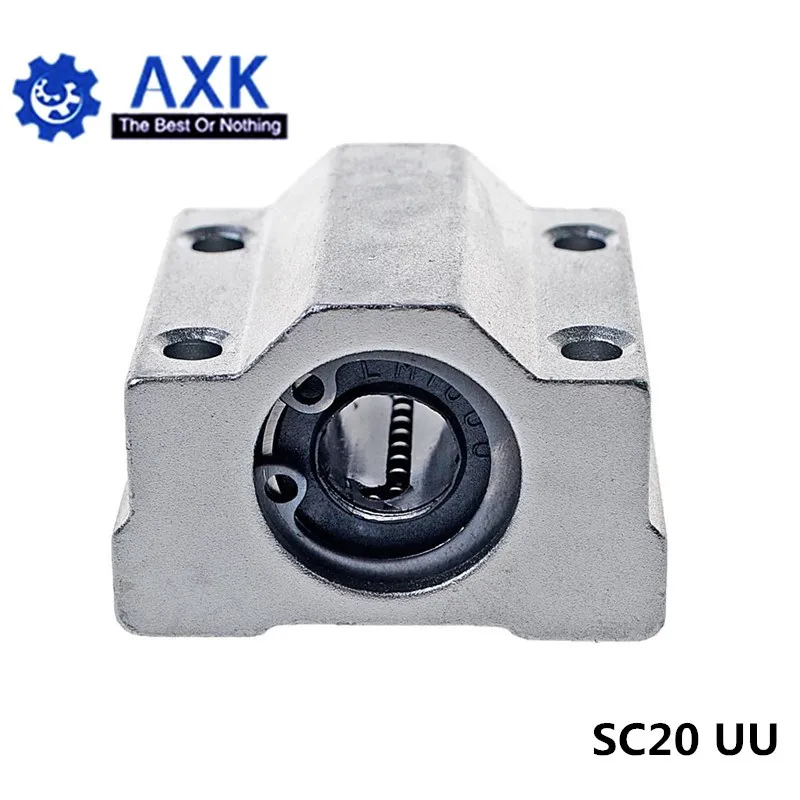 1pc SC20UU SCS20UU 20mm Linear Ball Bearing Block CNC Router with LM20UU Bush Pillow Block Linear Shaft for CNC 3D printer parts