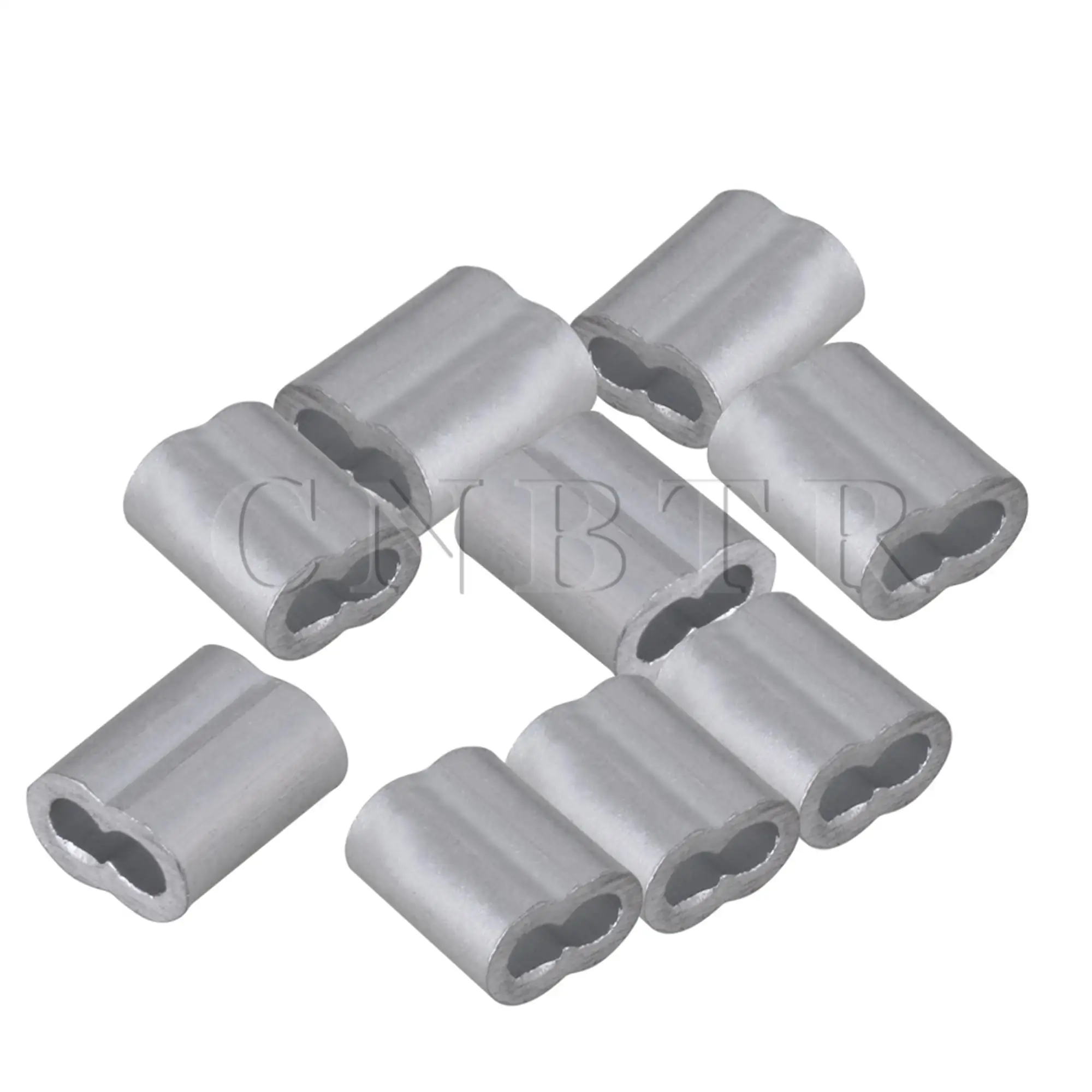 CNBTR 400Pcs Silver M2 Aluminum Double Ferrules Wire Sleeve Clip for 2mm Cable