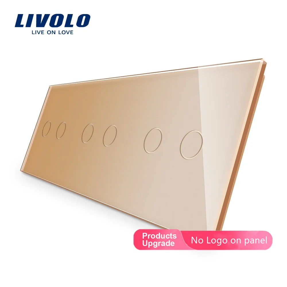 Imagem -05 - Livolo Luxo Branco Vidro de Cristal Pêra para Faça Você Mesmo Switch 223 mm 80 mm Padrão da ue Triplo Painel Vidro Vl-c7-c2 c2 C211