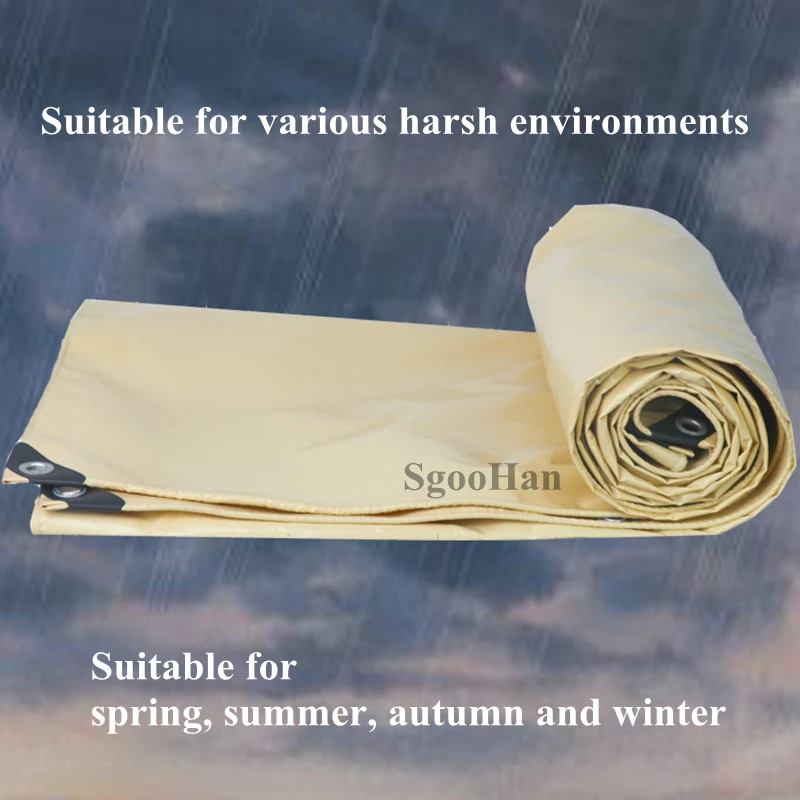 

Beige Truck Canopy PVC Coated Banner Tarpaulin Rainproof Cloth Outdoor Awning Oxford Oilcloth Shade Sail Waterproof Repair Tape