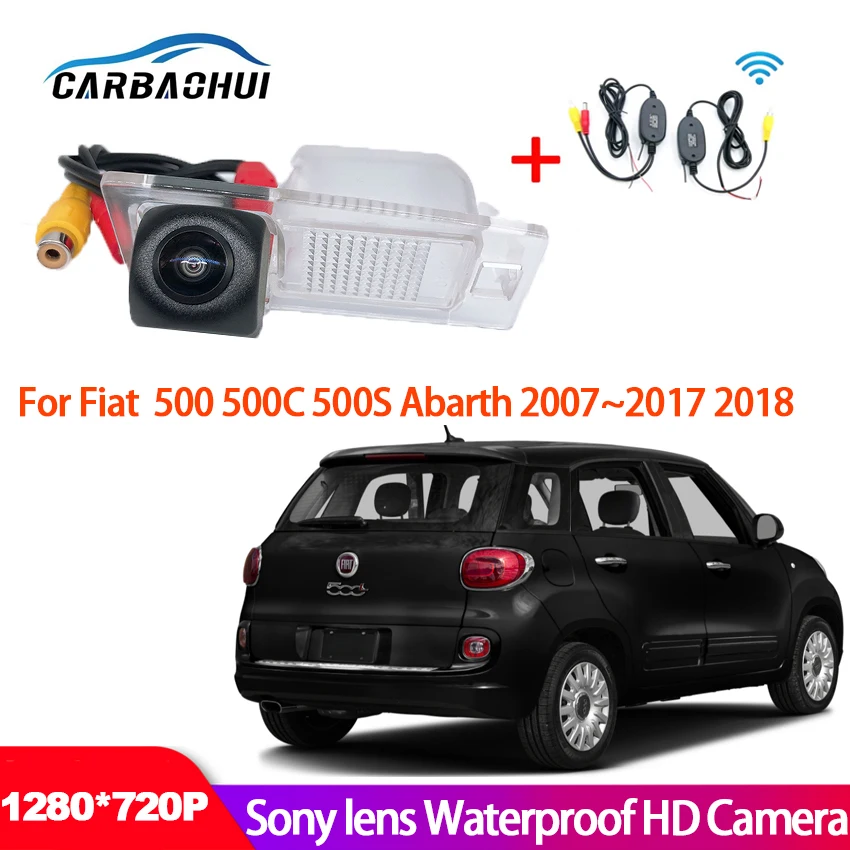 Car Wireless Parking Reversing Camera For Fiat 500 500C 500S Abarth 2007~2016 2017 2018 CCD full HD Night Vision Waterproof RCA