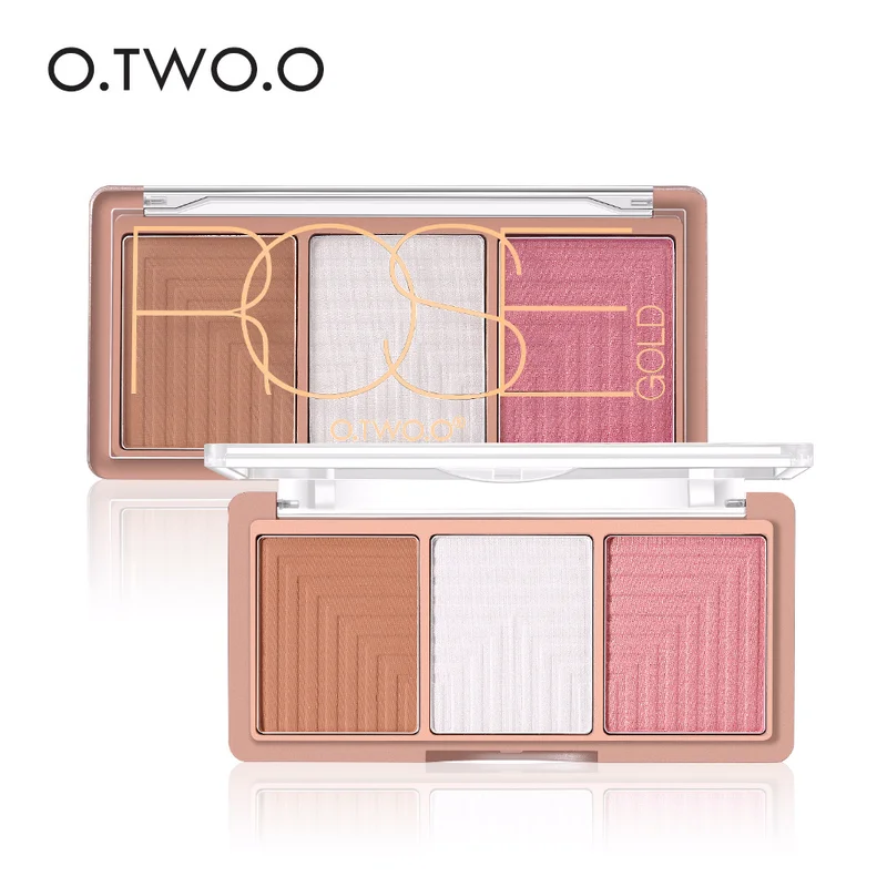 O.TWO.O 3 Color/set Makeup Highlighter iluminador Bronzer Face Contour Pressed Powder Cosmetic Brighten Concealer Face Highlight