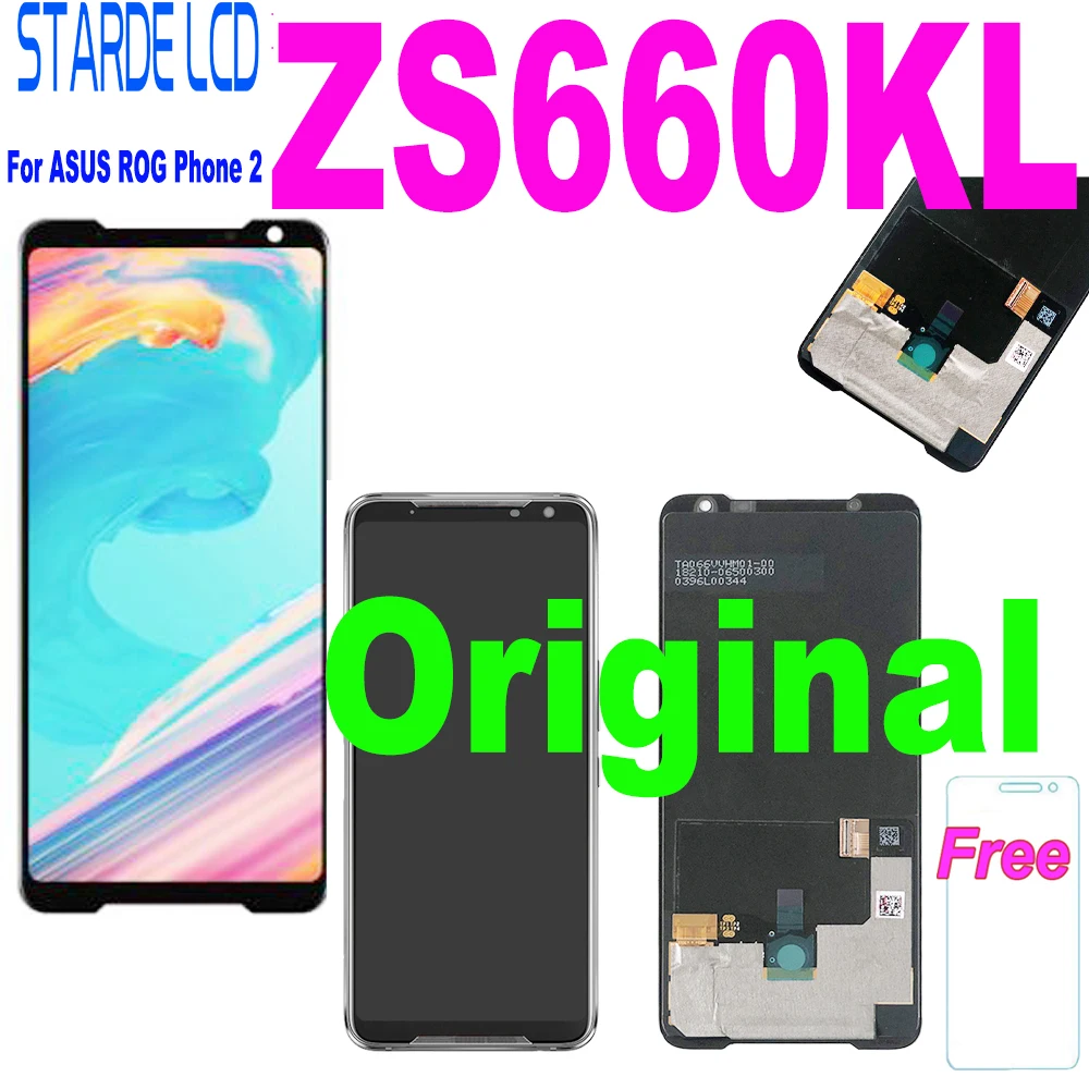 Original 6.59 For ASUS ROG Phone 2 Phone2 PhoneⅡ ZS660KL ZS600KL LCD Display Screen Touch Screen Digitizer Assembly ZS661KS LCD