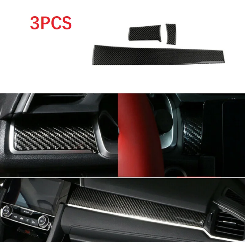 

Carbon Fiber Center Dashboard Console Cover Trim Sticker For Honda Civic 2016-19