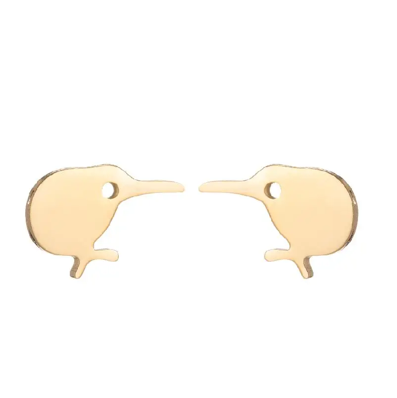 1 pair Cute Kiwi Bird Earrings For Girl Kids Stainless Steel Animal Tiny Small Stud Stylish Jewelry Personality Gift oorbellen