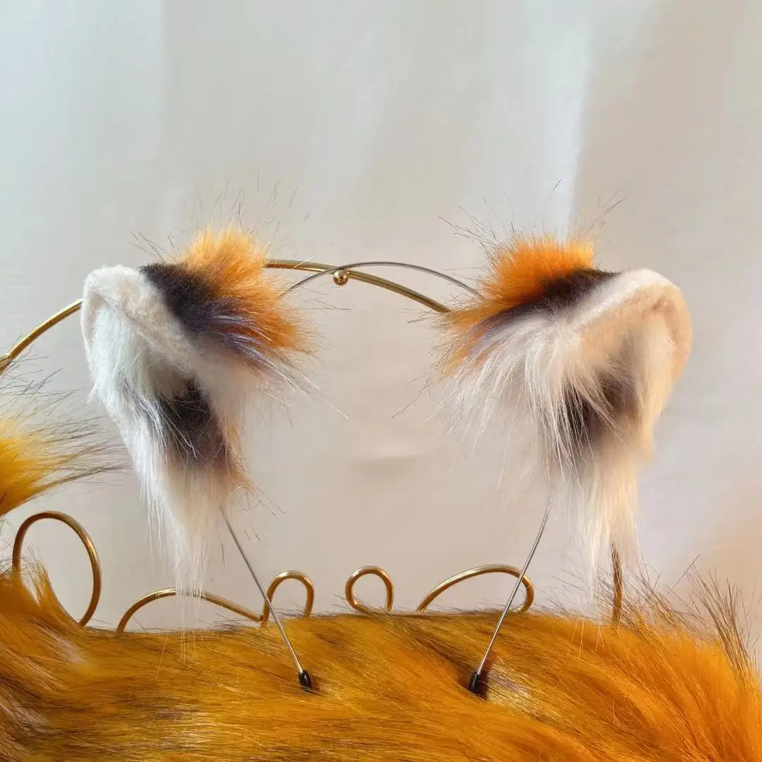 New Red Panda Original Animal Ear KC simulazione coda di animale Wolf Ear Cat Ear Fox Ear Hair Band Cosplay personalizzato