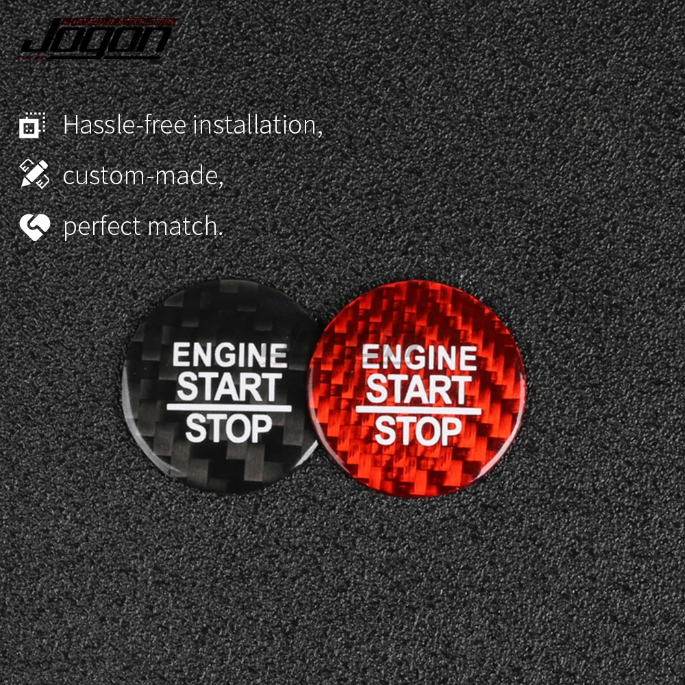 For Dodge Challenger SRT 2015-2020 Carbon Fiber Car Engine Start Stop Button Switch Sequins Sticker Trim