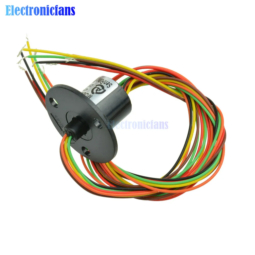 AC 240V 6-Way Conductive Slip Ring 300Rpm 2A for Monitor Robotic 12.5mm Engineering Plastics 1000 Nsulation Resistance