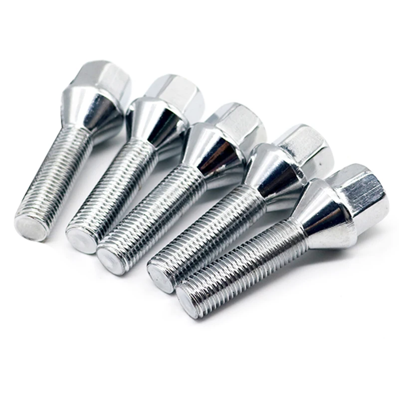 10PCS 12x1.5| 12x1.25| 14x1.5| 14x1.25 |40mm |45mm| 50mm| Cone Seat Car Lug Nuts Wheel Bolts For BMW E26 E28 E34 E36 E38 E6 view 2