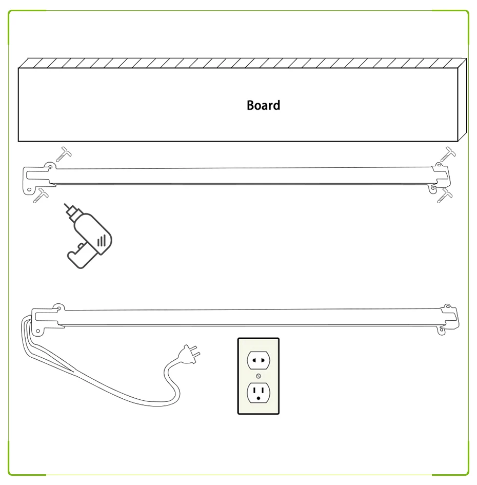 キャビネット下のリジッドLEDストリップ,EUプラグ,家庭用装飾,店舗,市場の装飾,30cm, 40cm, 8w,72 leds,220v,1個6個