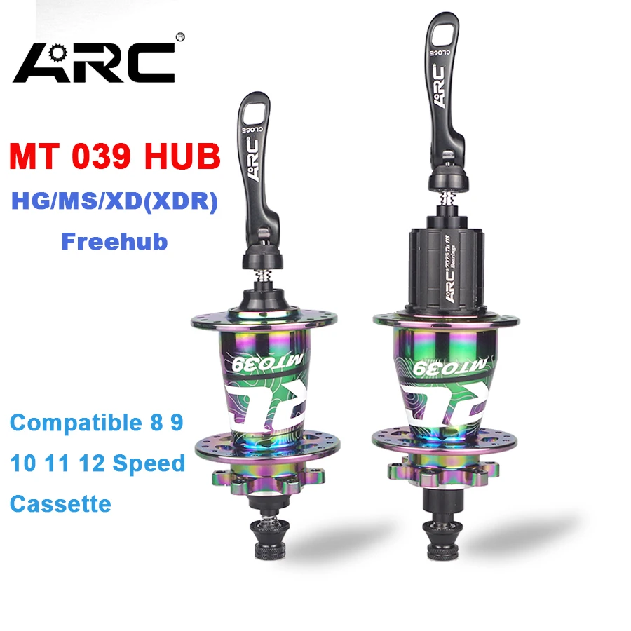 

ARC MT039 Hubs 4 Bearing Mountain MTB Front Rear Bike Hubs QR THRU 32 Holes Disc Brake Hub For 8 9 10 11 12 Speed Cassette Hub