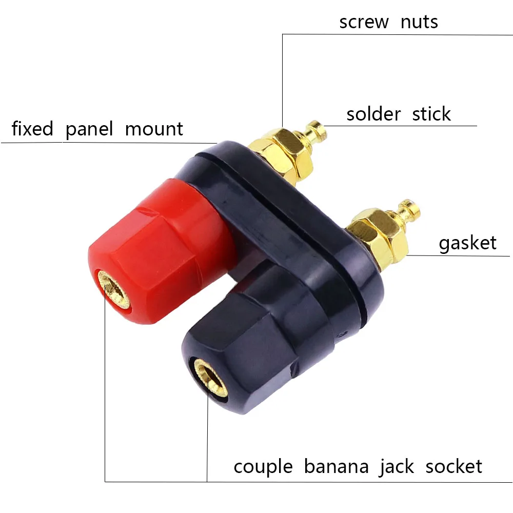 Banana plugs Couple Terminals Red Black Connector jack Amplifier Terminal Binding Post Banana Speaker Plug Jack Tools image 2