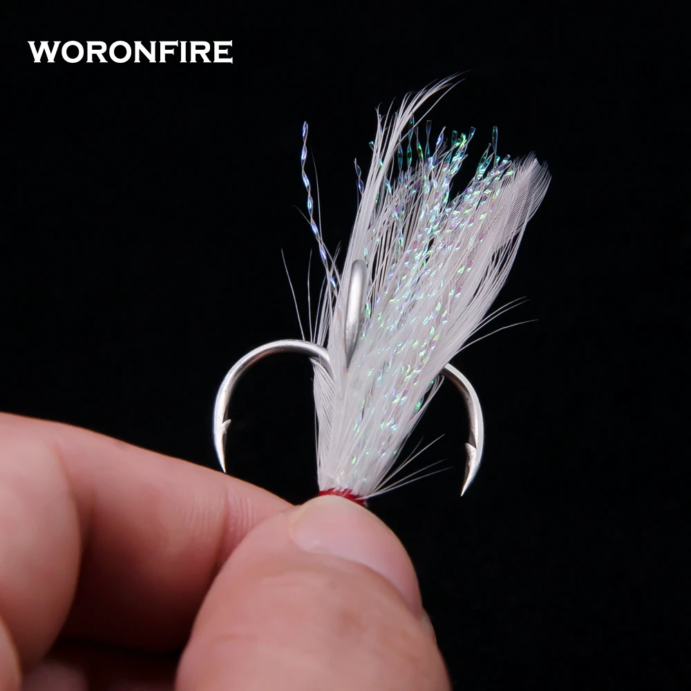 10 قطعة/الوحدة خطاف ثلاثي مع الريش 1 #2 #4 #6 #8 #10 #12 # قوي سحب جولة مطوية الثلاثي الصيد السنانير مالك
