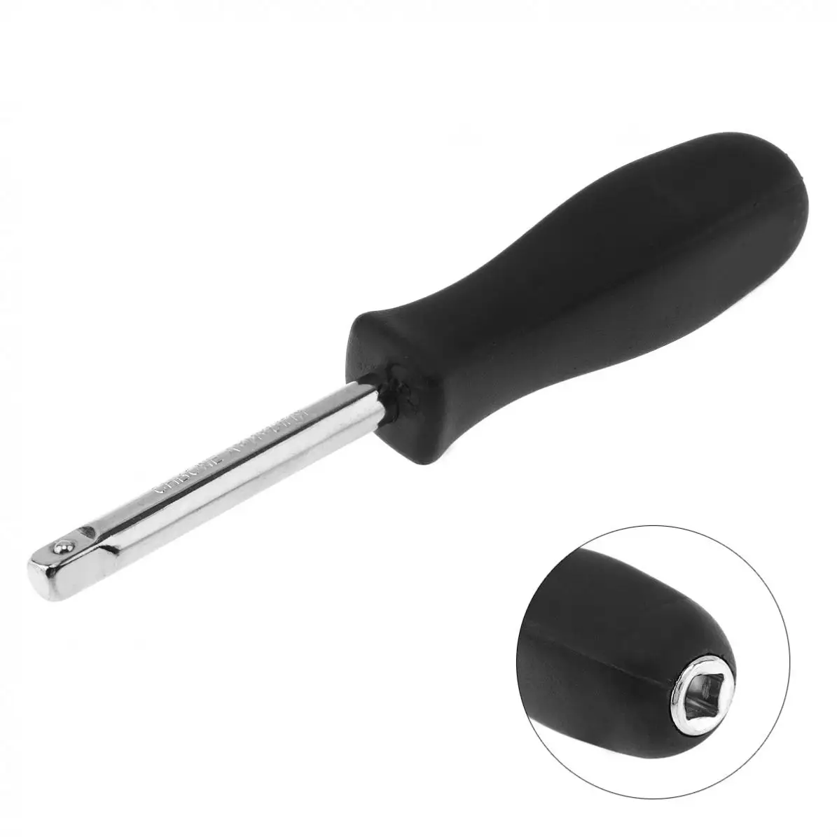 1/4 Inch 150mm Small Square Rod Dual-purpose Spinner Handle Car Auto Repair Tool Part Extension Bar with 6.3MM Tail Hole Handle