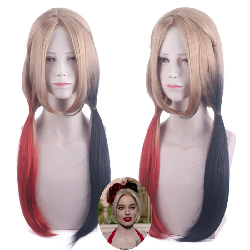 NEW Clown Harley Cosplay Costumes Red Dress Girl Sling Dresses joker Woman Quinn Cosplay Wig halloween Sexy Skirt Anime clothes