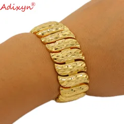 Adixyn Trendy Couple bracelets Male Bijoux Gold Color Chain Link Bracelet For Women Men Jewelry Dubai Arab Gift N101410