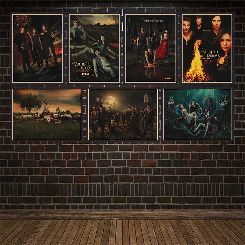 The Vampire Diaries Matte Kraft Paper Vintage Poster Movie Retro Posters Home Decor