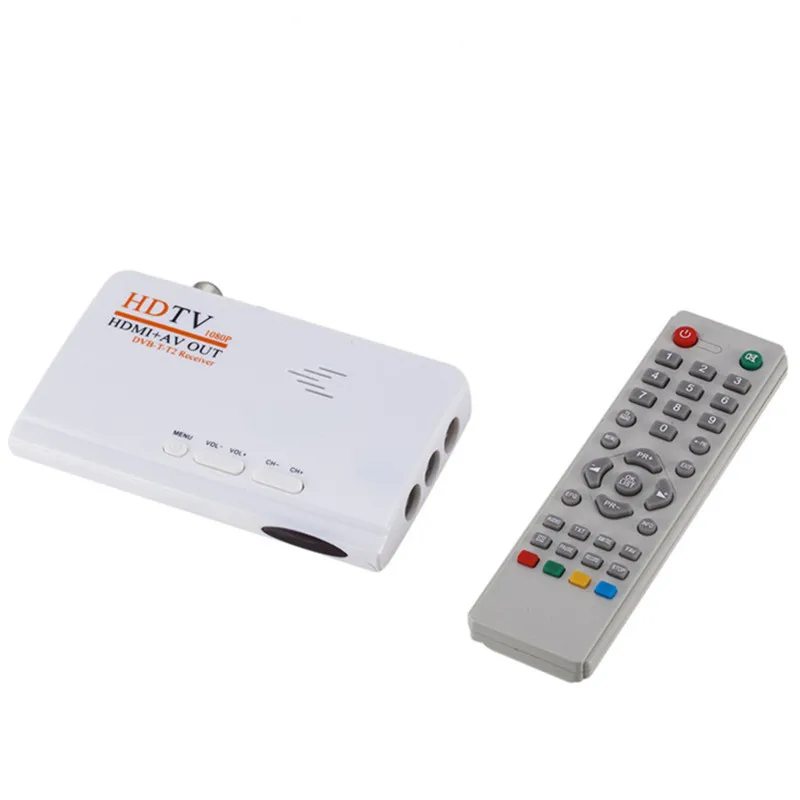 1080P HDMI DVB-T DVB-T2 TV Tuner Receiver TV Set-top Box Digital Terrestrial HDMI/AV OUT for PC LCD CRT Monitors