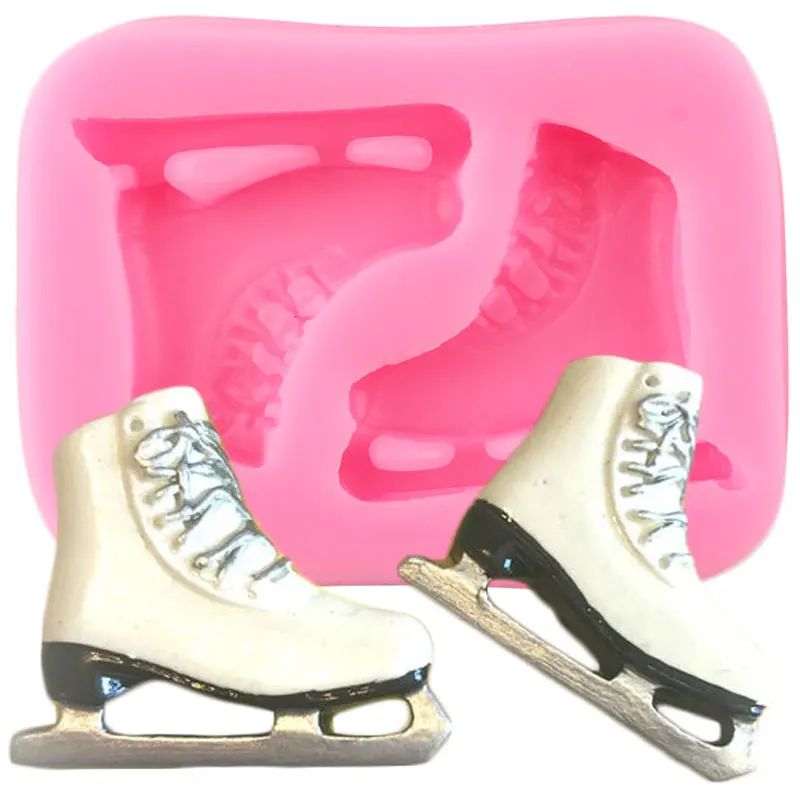 3D Shoes Silicone Mold Ice Skates Cupcake Topper Fondant Cake Decorating Tools Candy Chocolate Mould Jewelry Resin Clay Moulds