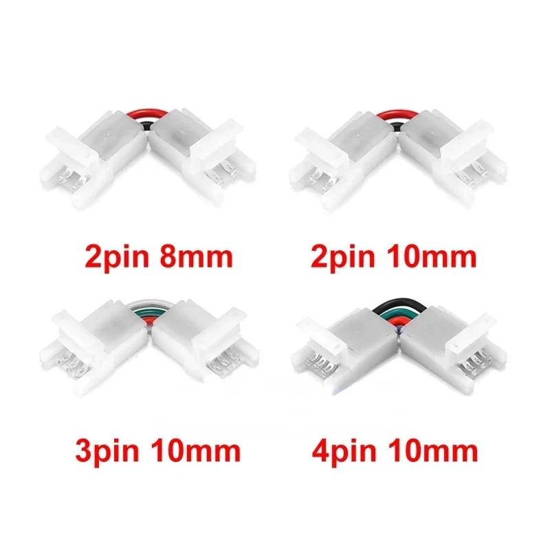 35225050 RGB 8MM 10MM monochrome lamp with corner free welding head L-type quick connector connecteur led