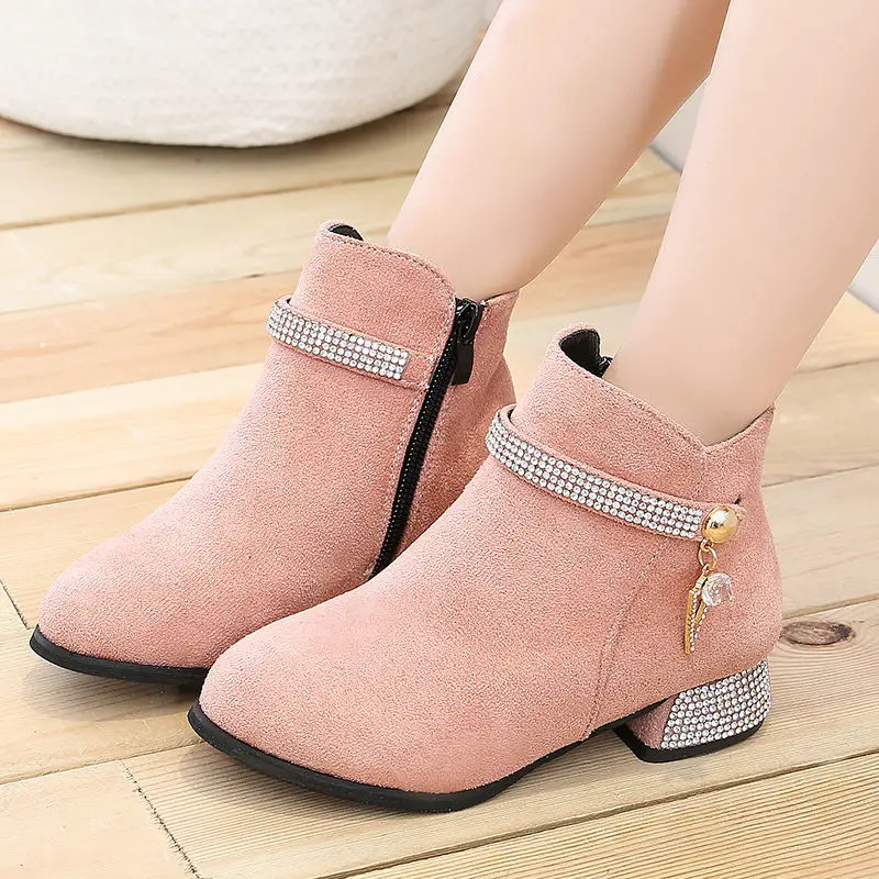 Autumn Winter Kids Boots Girls Shoes Children Fashion Boots For Wedding and Party Shoes Pink Red Black 4 5 6 7 8 9 10 11-14T