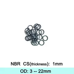 NBR Rubber Ring Gasket C/S 1mm Thickness OD 3/4/5/5/6/7/8/9/10/11/12/13/14/15/16/17/18/19/20/21/22mm O Ring Seal Washer For Oil