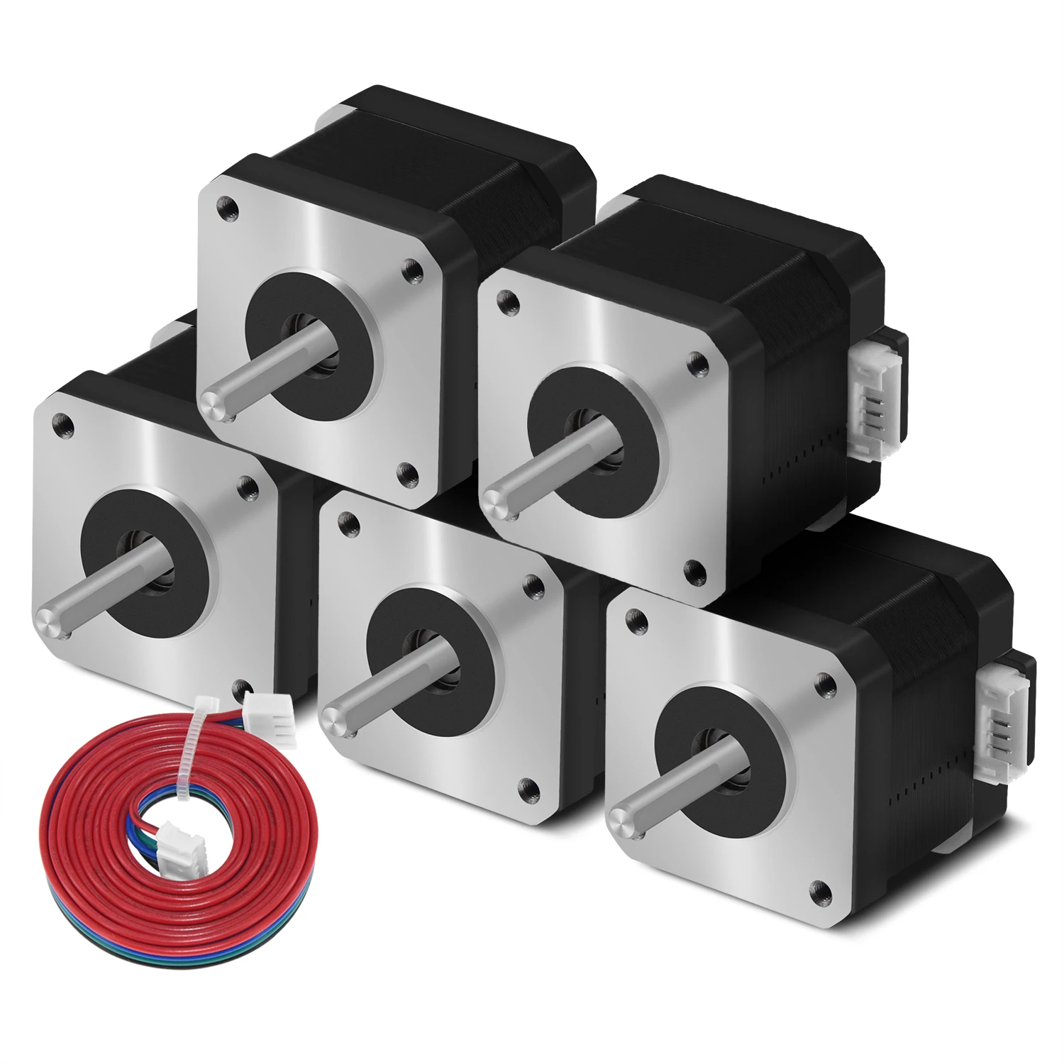 5pcs/Lot 1.5A 42 Stepper Motor Nema 17 4-Lead 42BYGH Motor 17HS4401S Stepper Motor with 4 Pin Dupont Cable 3D Printer Parts