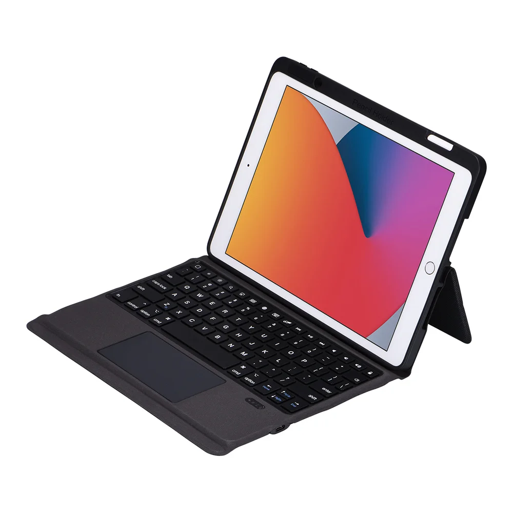 

Smart Wireless Bluetooth Russian Spanish Trackpad Keyboard Cover Stand Case With Pencil Holder For iPad 8th Gen 10.2 Inch 2020