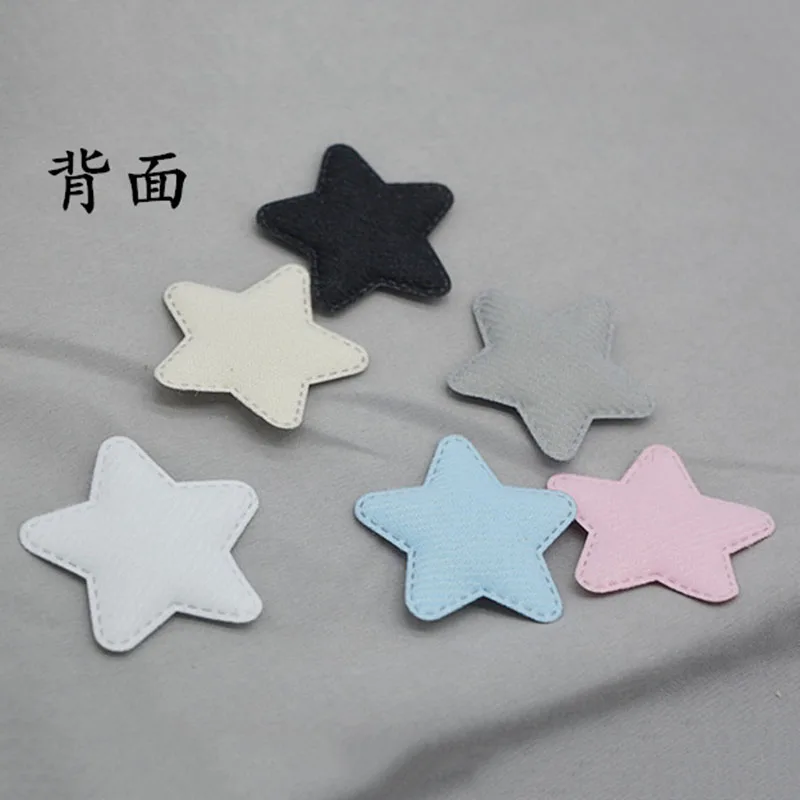 30pcs/lot 5cm star Patches Appliques for Craft Clothes Sewing Supplies DIY Hair Clip Accessories