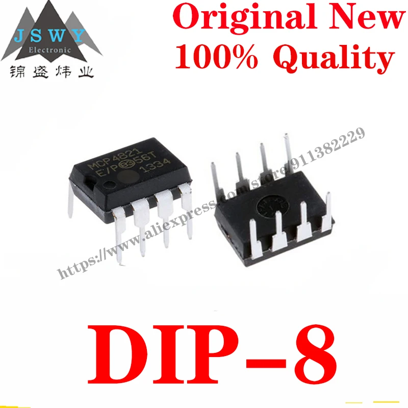 

10~100 PCS MCP4821-E/P DIP-8 Semiconductor Digital to Analog Converter-DAC IC Chip for module arduino Free Shipping MCP4821 E/P