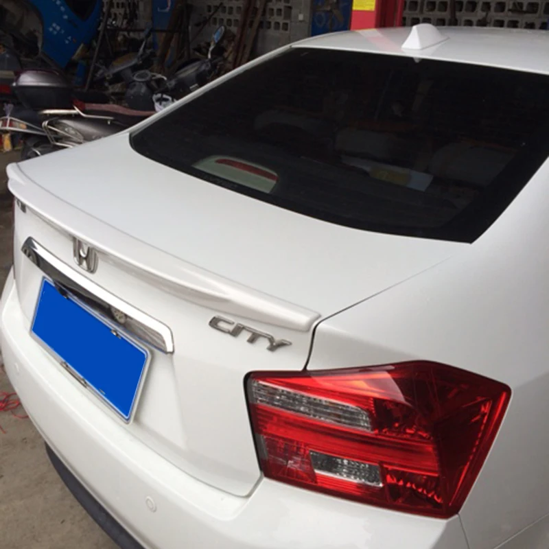 For Honda City Spoiler 2010 2011 2012 2013 2014 Car Tail Wing Decoration ABS Plastic Unpainted Primer Rear Trunk Spoiler