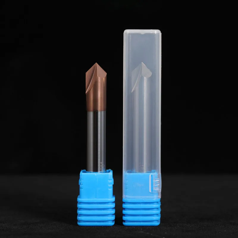 HRC55 Hợp Kim Vonfram Thẳng Rãnh Chamfering Dao Phay 60 /90 /120 Độ CNC Công Cụ Để Khắc Bit Máy cấp Cối Xay