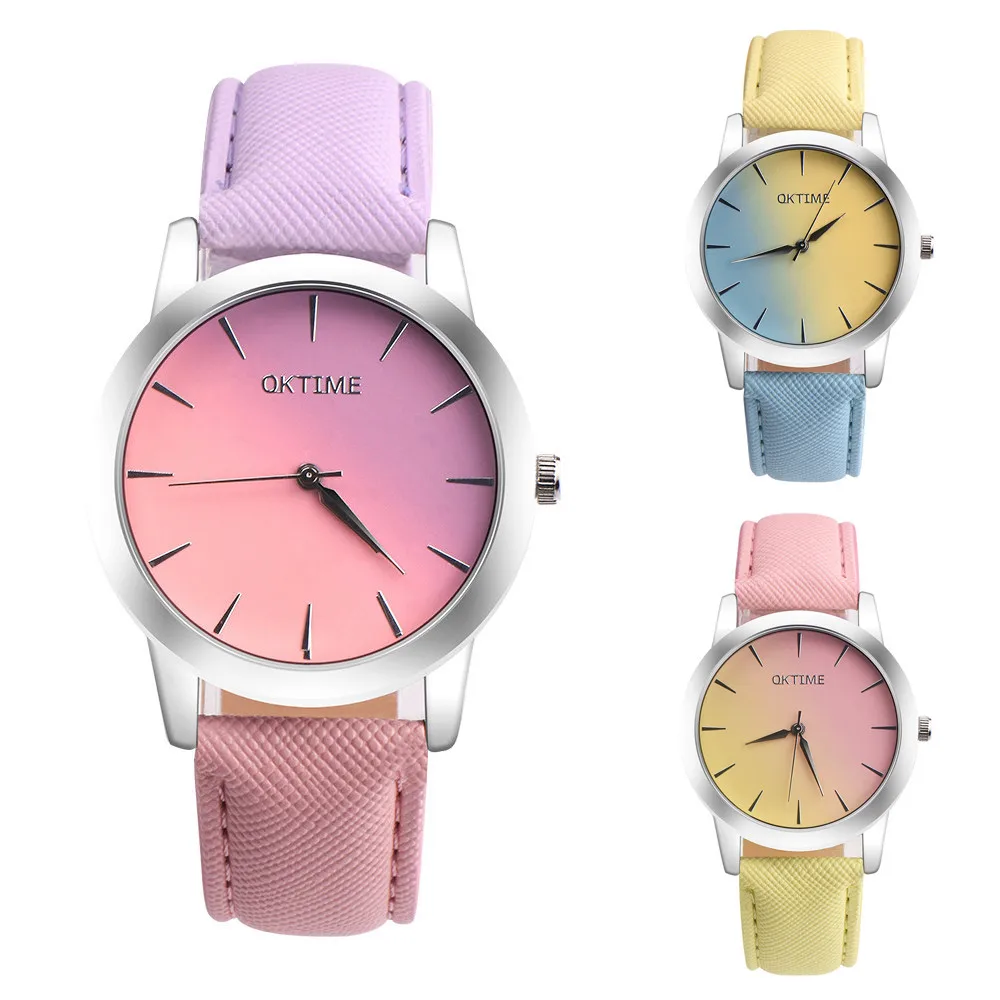 2021 Women Quartz Watch Lady Studeant Rainbow Watch For Casual Design Colorful Wrist Watch Clocks Relogio Feminino