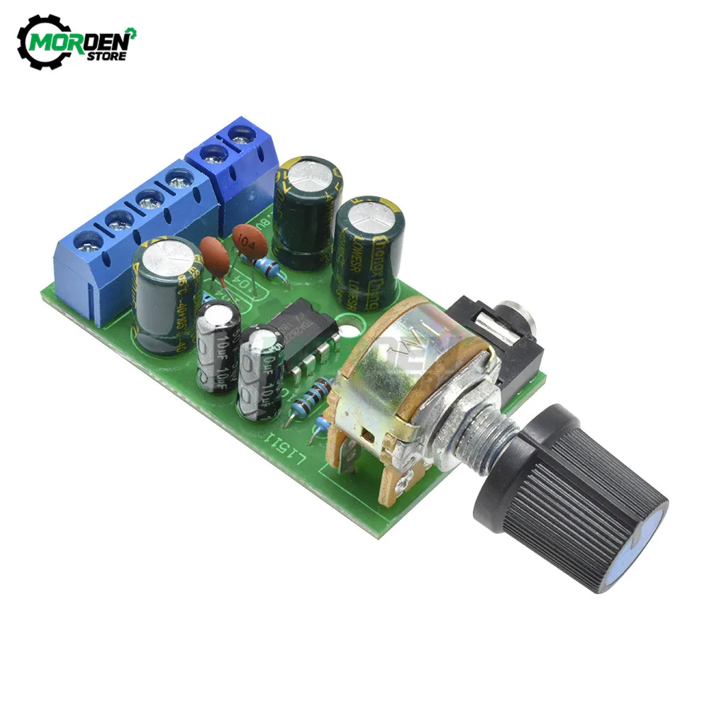 Amplifier Board DC 1.8-12V 2.0 Channel Stereo AUX Audio Amplifier Module AMP with 50K Ohm Potentiometer TDA2822 TDA2822M