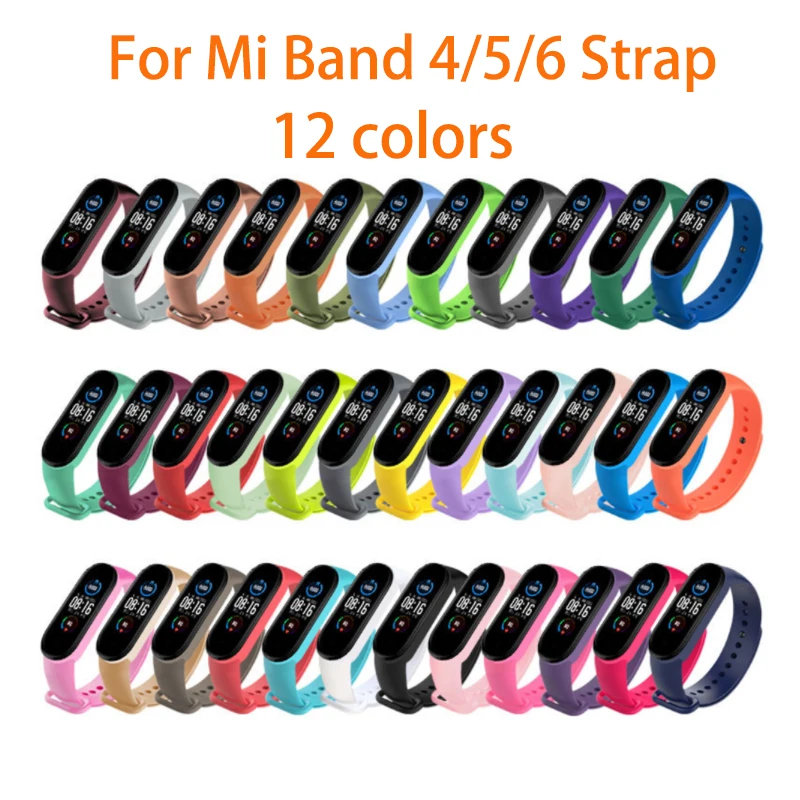 Colors Bracelet For Xiaomi Mi Band 4 5 6 Sport Strap Watch Silicone Wrist Strap For Xiaomi Mi Band 6 Bracelet Miband 6 5 4 Strap