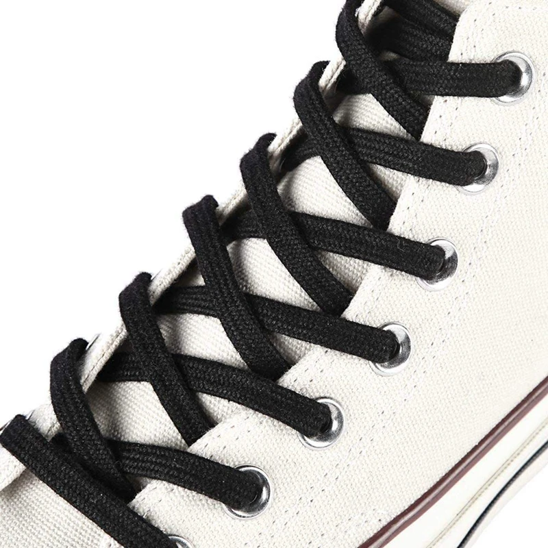 Schuhbänder für Schuhe, Canvas, klassisch, weiß, doppelt gewebt, aus Baumwolle, flach, für Damen-Sneaker, Schuhbänder, Sportbänder. – Detail 9