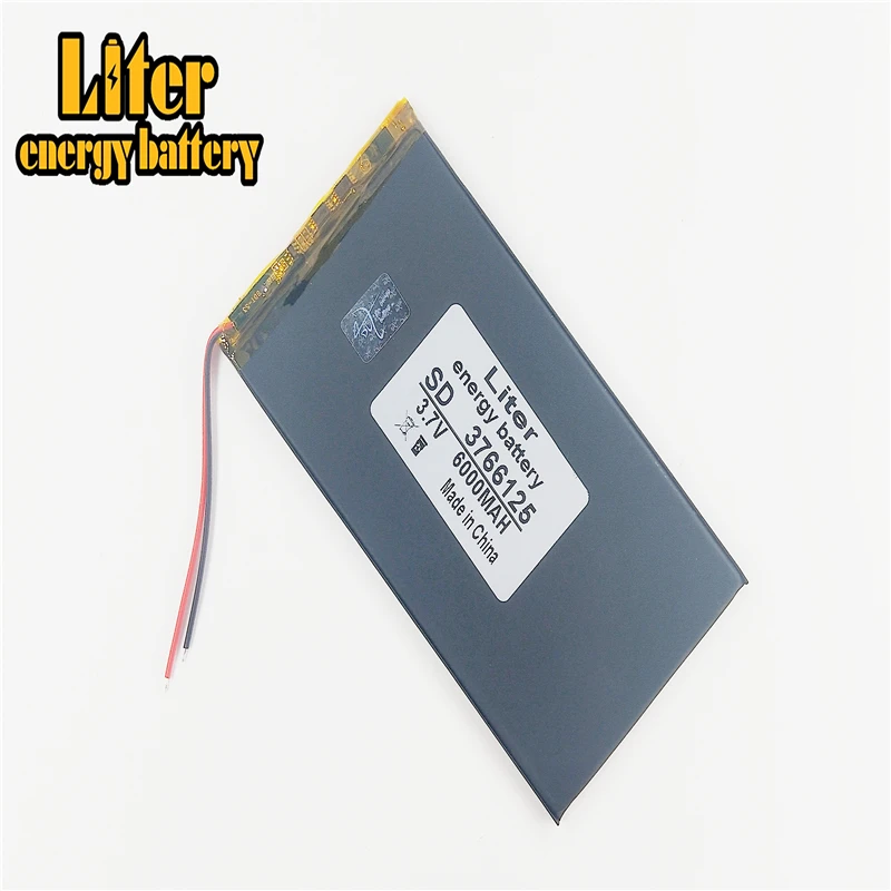 3.7V 6000mah (polymer lithium ion battery) Li-ion battery for tablet pc 8 inch 9.7 inch 10.1 inch 3766125