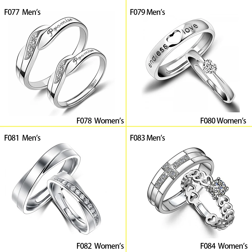 خاتم زواج منقوش على Huitan للرجال والنساء ، خواتم أصابع بحروف ، رمز حب للمتعهد ، ملكة له وملكها ، زوجان عصري ، 1: 1 #5