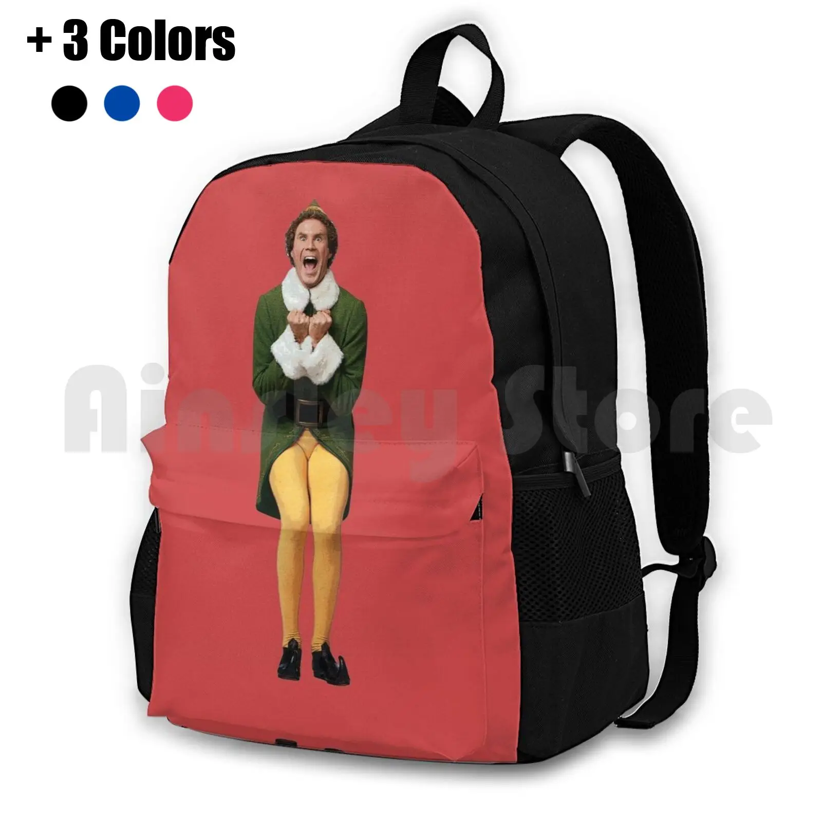 Buddy The Elf! Will Ferrell Elf Christmas Movie Outdoor Hiking Backpack Riding Climbing Sports Bag Will Ferrell Best Christmas