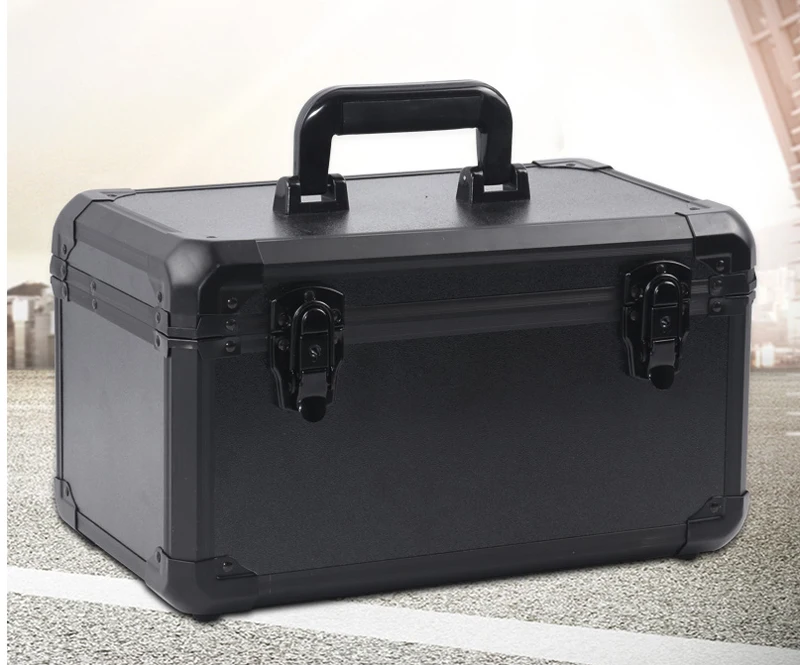 Portable Aluminum Tool Box Safety equipment Toolbox Instrument box Storage Suitcase Impact Resistant Case With Sponge 37*22*21cm