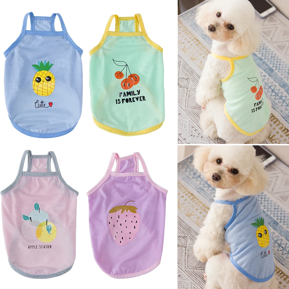 

Miflame Fruit Dog Clothes Summer Puppy Vests For Dog Shirts Pomeranian Chihuahua Clothes Cute Pet Vest Shirts Pineapple Dog Vest