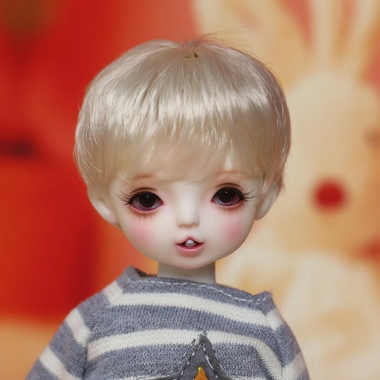 D03-P339 juguete para niños BJD DD SD MSD 1/4 1/6 1/3 accesorios para muñecas peluca alambre de alta temperatura pelo corto colorido blanco dorado 1 Uds