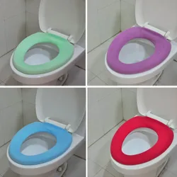 1Pcs Soft Cushion Random Colors Toilet Seat Cover Washable O-type Warm Closestool Protector Bathroom Decor