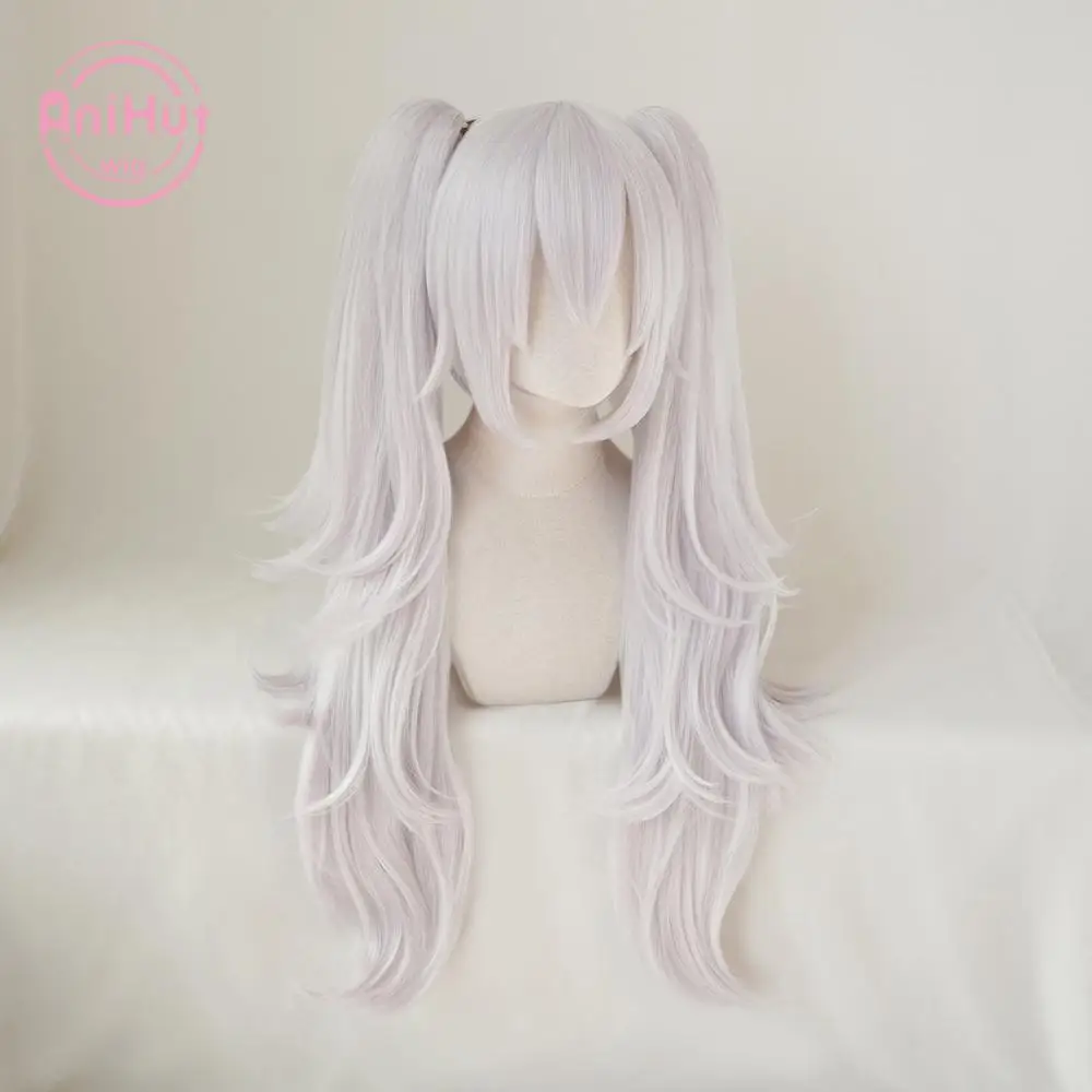 【Anihut】Laffey Cosplay Wig Two Version Game Azur Lane Light Purple Heat Resistant Synthetic Hair Laffey Cosplay